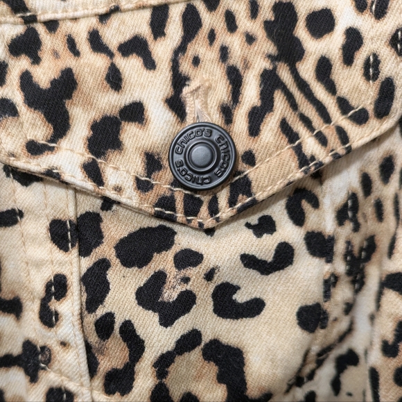 Chico's Animal Print Jean Jacket - Picture 4 of 16